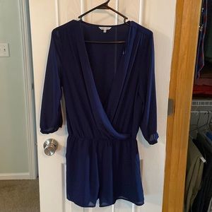 Long sleeve navy romper